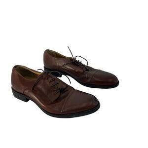 Chaps Men's Brown Leather Derby Dress Shoes 11.5 Preowned